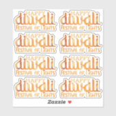 Happy Diwali lichtfestival Sinaasappel Deepavali Sticker (Vel)