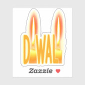 Happy Diwali Lights Candles Typography Candlelight Sticker (Vel)