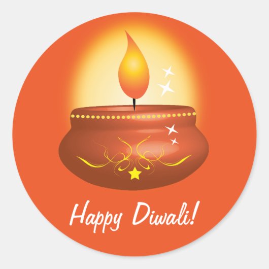 Happy Diwali met Lantern Ronde Sticker (Voorkant)