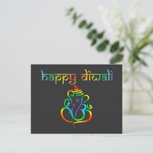 🤩 Happy Diwali met Lord Ganesh Briefkaart (Staand voorkant)