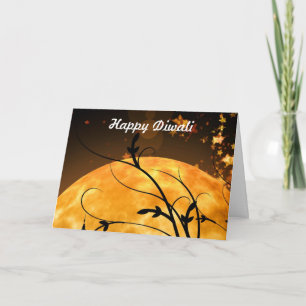 Happy Diwali met maanlicht aangepaste tekst Kaart