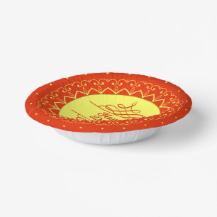 Happy Diwali Oranje Cream Mandala Modern Papieren Kommen