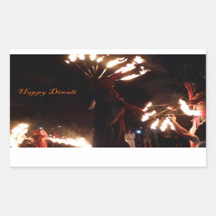Happy Diwali rechthoek Stickers, glanzend Rechthoekige Sticker