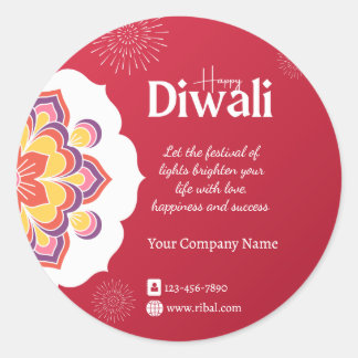 Happy Diwali Round Custom Sticker