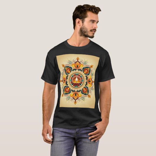 "Happy Diwali Simple Rangoli T-Shirt Design" (Devant entier)