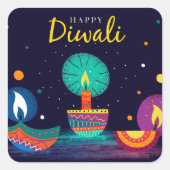 Happy Diwali Sticker Carré (Devant)