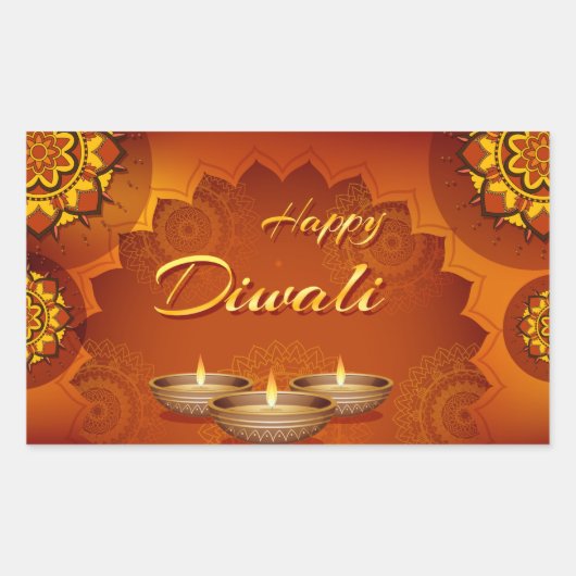 Happy Diwali Sticker rectangulaire (Devant)