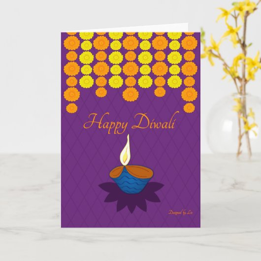 Happy Diwali Wenskaarten Kaart (Gele Bloem)