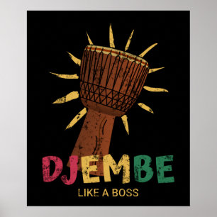 Happy Djembe als een baas African Drum Poster