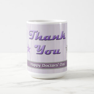 Happy Doctors' Day Paarse strips Koffiemok