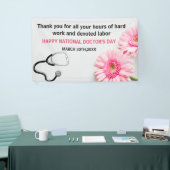 Happy Doctors Day Stethoscoop & Roze Daisy Spandoek (Beurs)