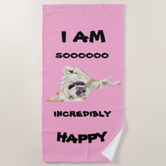 Happy Dog Beach Towel Strandlaken (Voorkant)