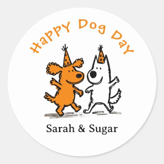 Happy Dog Day Stickers - Mignonne Parti Empreinte (Devant)