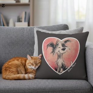 Happy Dog Doodle Print Sierkussen
