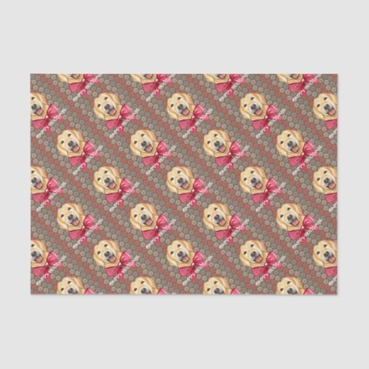 Happy Dog Feestdagen Tissuepapier (Voorkant)