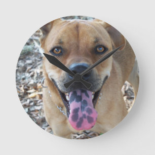 Happy Dog gevlekte tong Ronde Klok