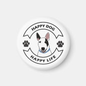 Happy dog, happy life magneet (Voorkant)