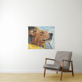 Happy Dog in Yellow Car Art Print Wandkleed (In Situ (horizontaal))