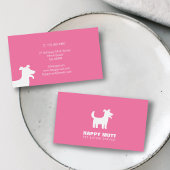 Happy Dog Logo Pet Sitting Service Pink Visitekaartje