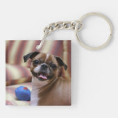 Happy Dog met Speelgoed Sleutelhanger (Achterkant)