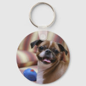 Happy Dog met Speelgoed Sleutelhanger (Achterkant)