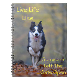 Happy dog Motivatie Positive Attitude Quote Notitieboek