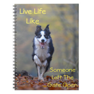 Happy dog Motivatie Positive Attitude Quote Notitieboek