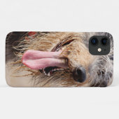 Happy dog op het strand Case-Mate iPhone case (Achterkant (horizontaal))