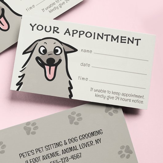 Happy Dog Pet Care Afspraak Herinnering Visitekaartje