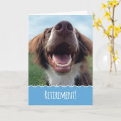 Happy Dog Retirement, iets om over te glimlachen Kaart (Gele Bloem)