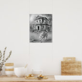 Happy Dog sketch art Poster (Keuken)