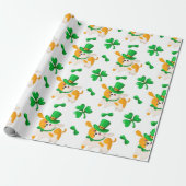 Happy Dog St. Patrick's Pattern Cadeaupapier (Uitgerold)