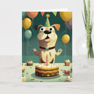 Happy Dog verjaardagsfeest Wenskaart Kaart