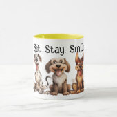 Happy Dogs Café Mug - Cadeau parfait pour l'amoure (Centre)