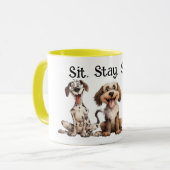 Happy Dogs Café Mug - Cadeau parfait pour l'amoure (Devant gauche)