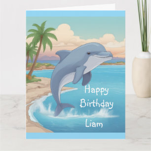 Happy Dolphin Birthday Kaart