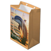 Happy Dolphin Birthday Medium Cadeauzakje (Voorkant Gekanteld)