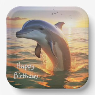 Happy Dolphin Birthday Papieren Bordje