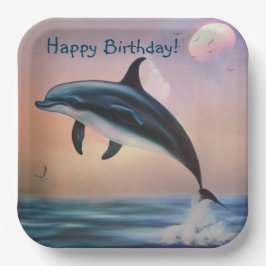 Happy Dolphin Birthday Papieren Bordje