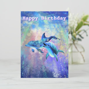 Happy Dolphin Couple Verjaardag Kaart