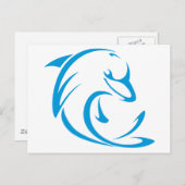 Happy Dolphin in Swing Drawing Style Briefkaart (Voorkant / Achterkant)