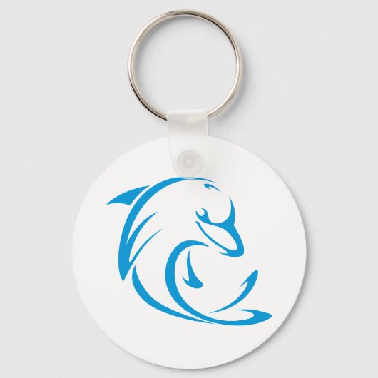 Happy Dolphin in Swing Drawing Style Sleutelhanger (Voorkant)