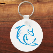 Happy Dolphin in Swing Drawing Style Sleutelhanger (Voorkant)