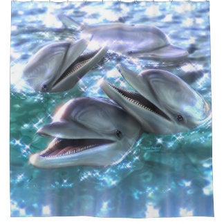 Happy Dolphins Douchegordijn