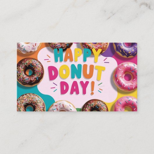 Happy Donut Day Visitekaartje (Voorkant)