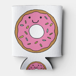 Happy Donut Graphic Colorful Roze Donut Clipart Blikjeskoeler