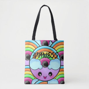Happy Donut met Cute Unique Rainbow Draagtas