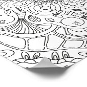 Happy Doodles: herfst kleurplaat Poster (Hoek)