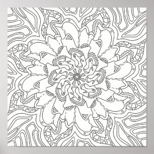 Happy Doodles: Kleurplaat voor volwassenen Poster