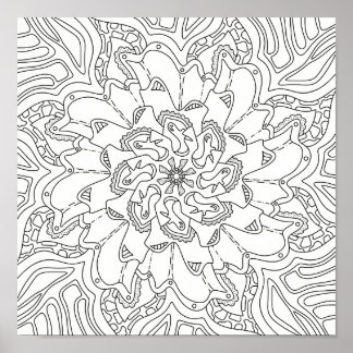 Happy Doodles: Kleurplaat voor volwassenen Poster